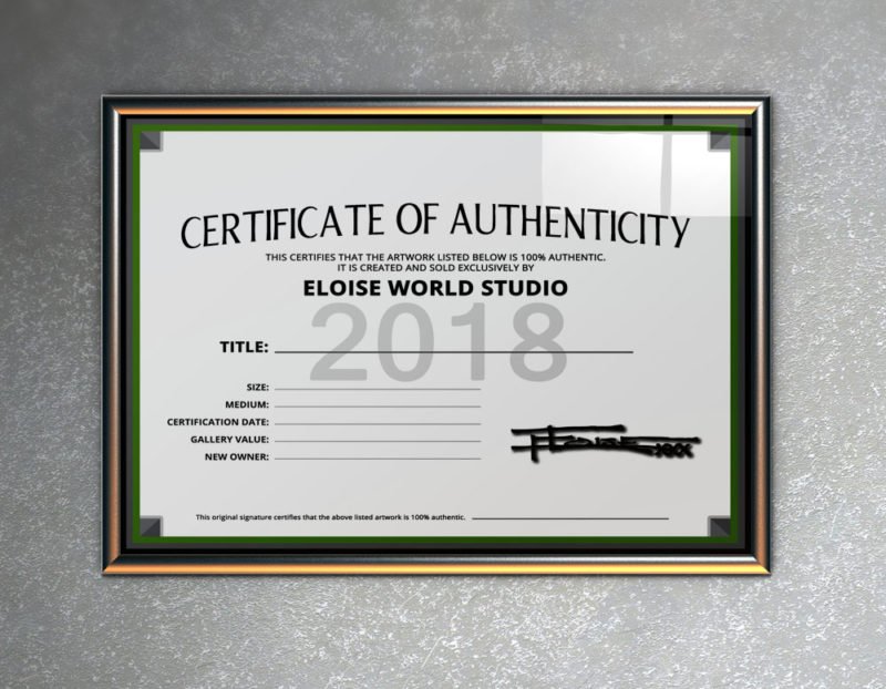 Custom Certificate of Authenticity for Fine Artist - Made To Be Unique