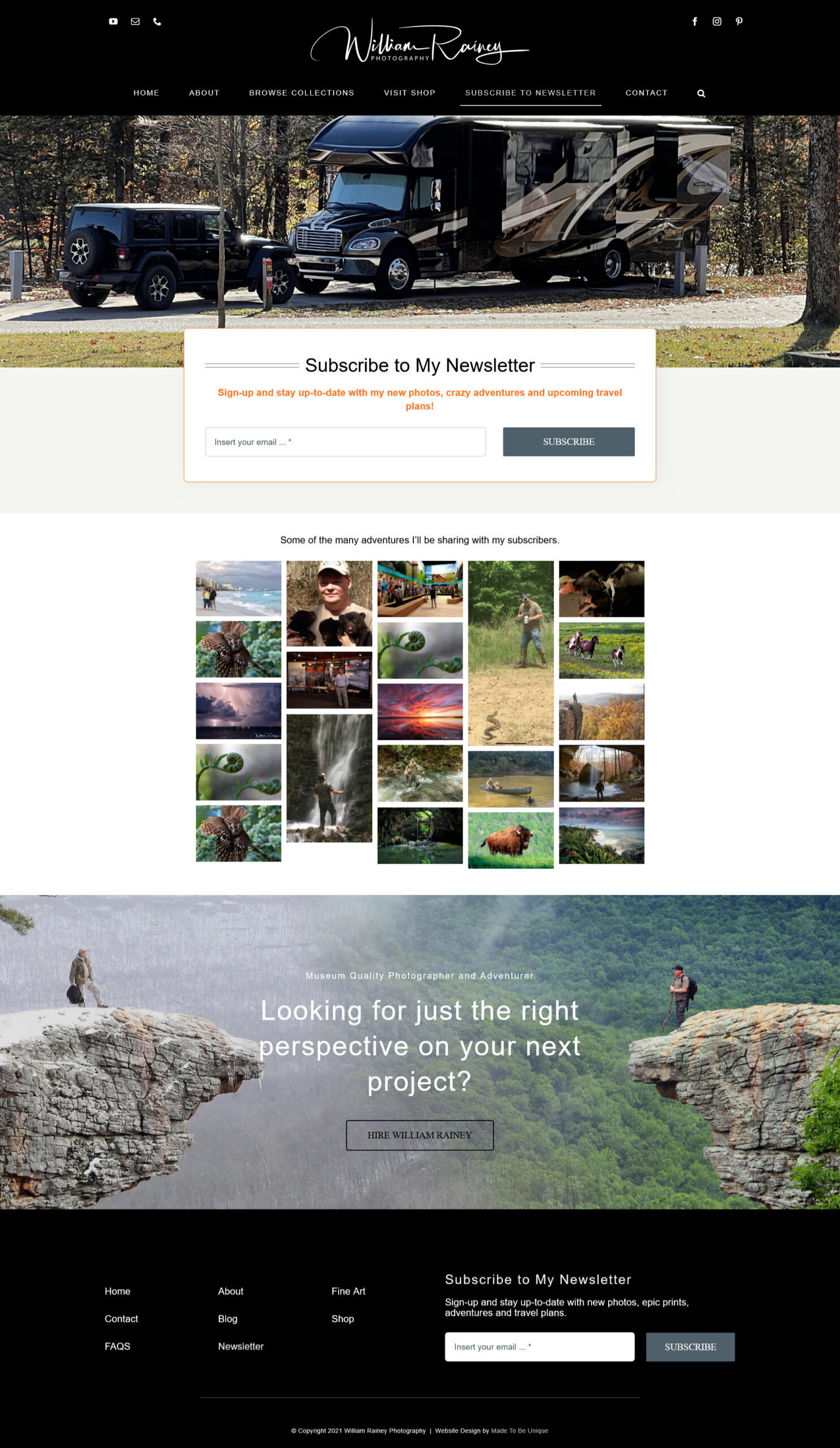WordPress Website Design Photography Avada – newsletter
